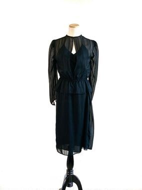 LIZZY & JOHNNY BY LUCERO Sheer Black Halter Dress Jacket Set size 7/8